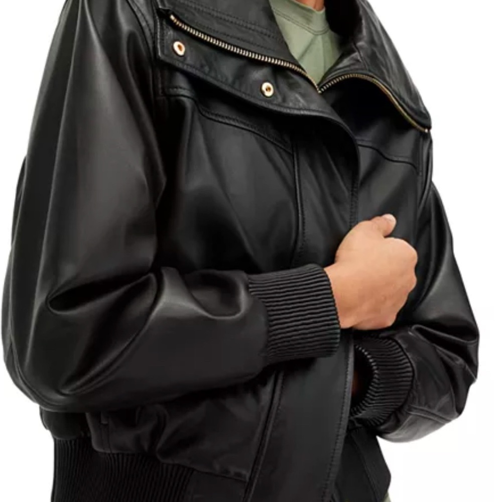 ALLSAINTS Etta Regular Fit Leather Jacket UK 6 US 2 NWT - Picture 4 of 15